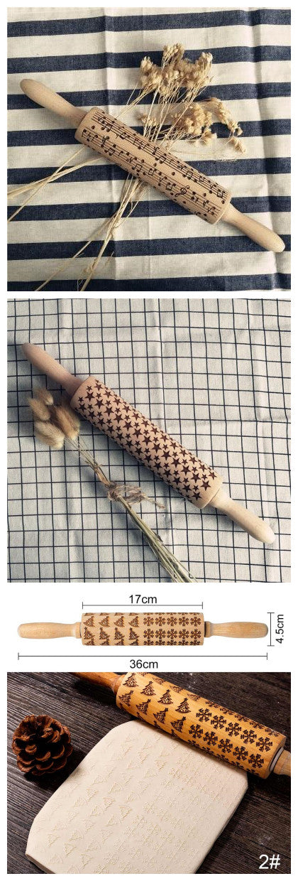 Christmas Pattern Rolling Pin - Kitchora