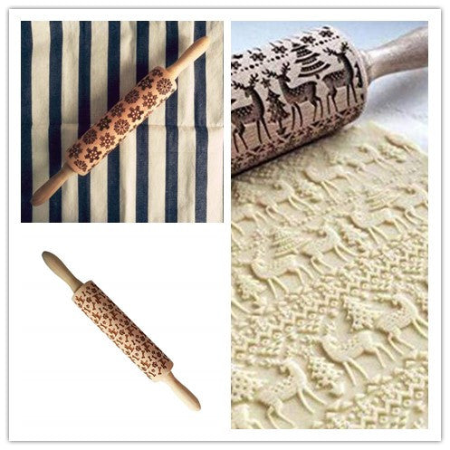Christmas Pattern Rolling Pin - Kitchora