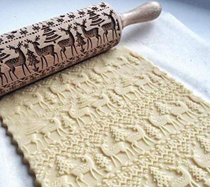 Christmas Pattern Rolling Pin - Kitchora
