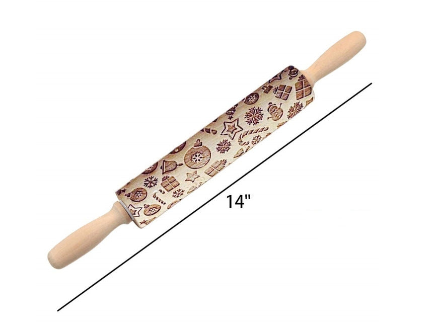 Christmas Pattern Rolling Pin - Kitchora
