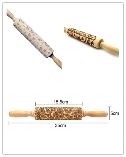 Christmas Pattern Rolling Pin - Kitchora