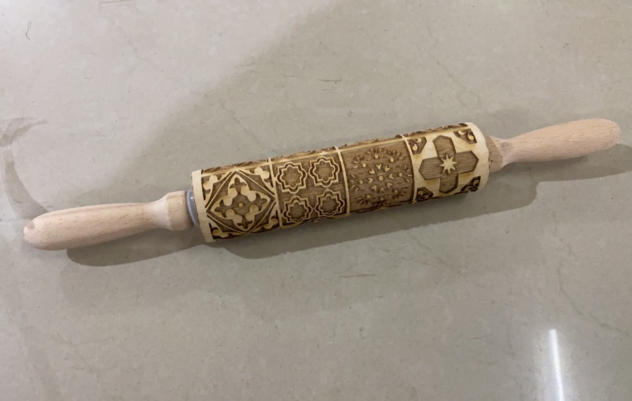 Christmas Pattern Rolling Pin - Kitchora