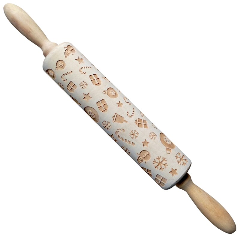 Christmas Pattern Rolling Pin - Kitchora