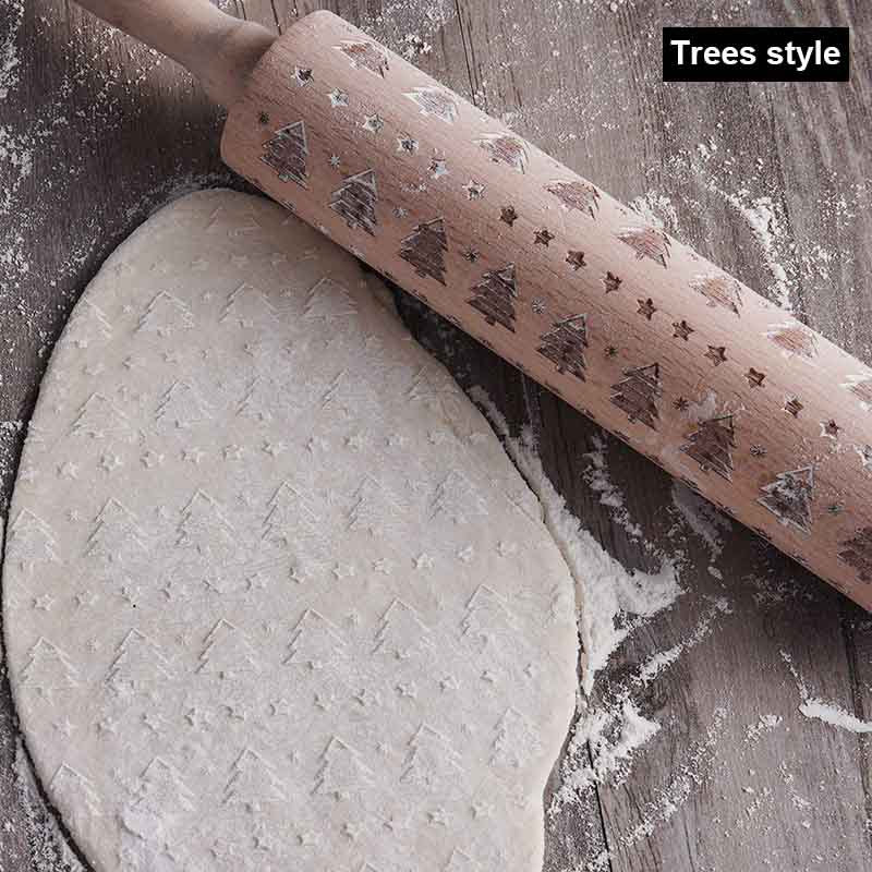 Christmas Pattern Rolling Pin - Kitchora