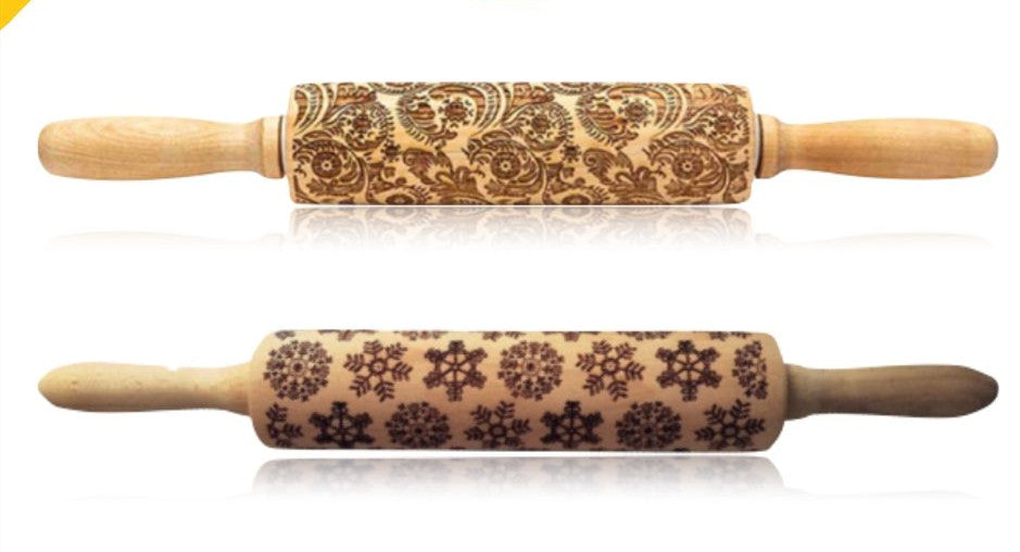 Christmas Pattern Rolling Pin - Kitchora