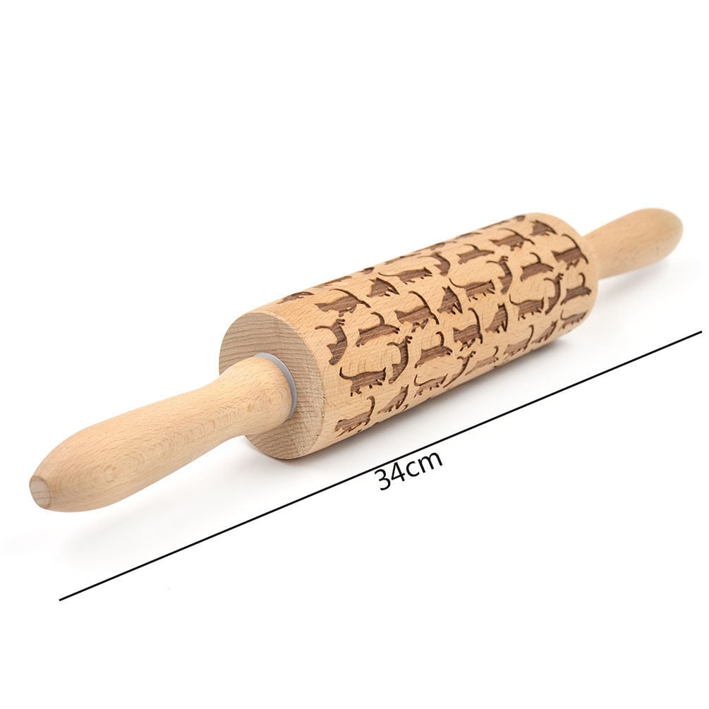 Christmas Pattern Rolling Pin - Kitchora