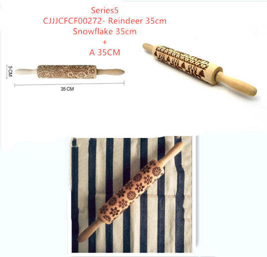 Christmas Pattern Rolling Pin - Kitchora