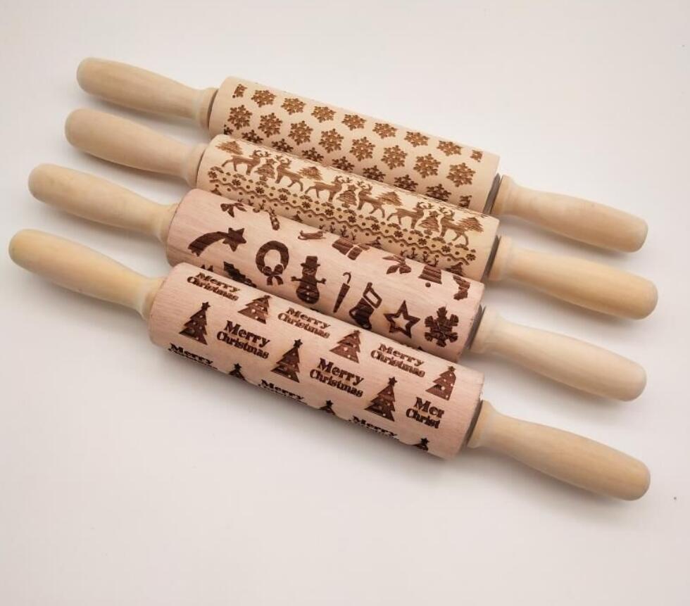 Christmas Pattern Rolling Pin - Kitchora